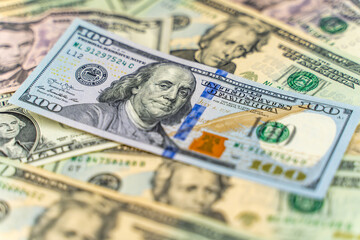 Background with money American dollar bills.