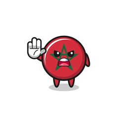 morocco flag character doing stop gesture