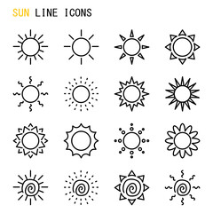 Sun line icons