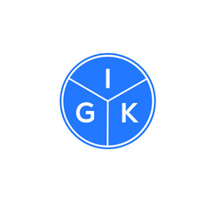 IGK letter logo design on White background. IGK creative Circle letter logo concept. IGK letter design. 
