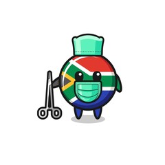 Naklejka premium surgeon south africa flag mascot character