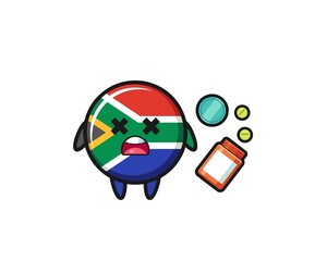 illustration of overdose south africa flag character