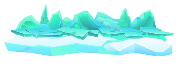 Fototapeta na wymiar Arctic landscape. Iceberg ice Antarctica. Beautiful winter scenery. Isolated on white background. Vector