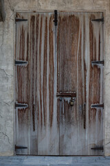 old wooden door closed brown color