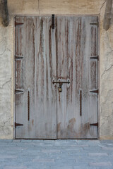 old wooden door closed