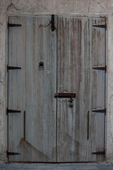 old wooden door closed
