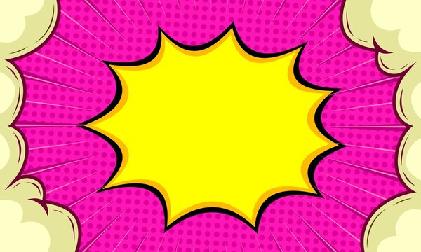 Blank Speech Bubble On Pink Comic Background