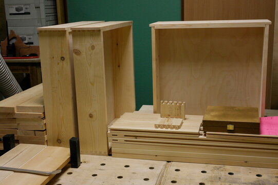 manufacture of cabinets for furniture in a carpentry workshop