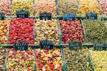 Tea mixtures and dried flower buds