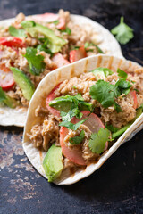 Tacos with Plant based canned tuna and vegan crab