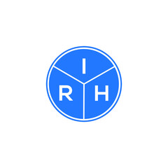 IRH letter logo design on White background. IRH creative Circle letter logo concept. IRH letter design. 
