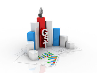 3d rendering Stock market online business concept. business Graph 