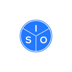 ISO letter logo design on White background. ISO creative Circle letter logo concept. ISO letter design.
 