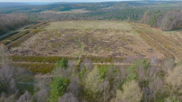 CAWTHORNE Roman Camp, Pickering , Aerial Footage, North York moors National Park, Fast push forward to roman camp earthworks. Mavic 3 Cine Prores 4k March 2022 - Clip 4