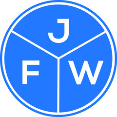 JFW letter logo design on White background. JFW creative Circle letter logo concept. JFW letter design. 
