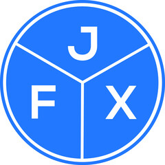 JFX letter logo design on White background. JFX creative Circle letter logo concept. JFX letter design. 
