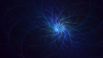 3D rendering abstract multicolor fractal light background