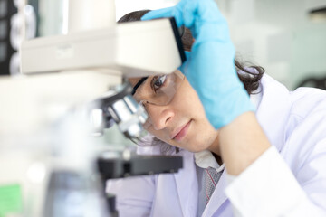 Scientists or researchers perform microscopic endoscopy to examine changes in the chemical...