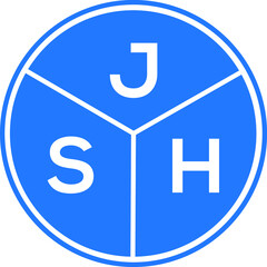 JSH letter logo design on White background. JSH creative Circle letter logo concept. JSH letter design. 