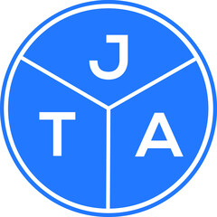 Fototapeta premium JTA letter logo design on White background. JTA creative Circle letter logo concept. JTA letter design. 