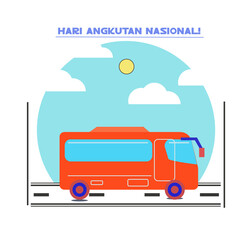 National Transportation Day, with National and International Road Transport red buses, posters, banners or illustration ideas.