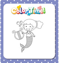 Worksheets template with color time text and Mermaid outline