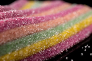 close up of colorful drops, Sweet, Candies, colored candies, jelly beans, colorful candy on a black background