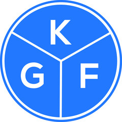 KGF letter logo design on White background. KGF creative Circle letter logo concept. KGF letter design. 