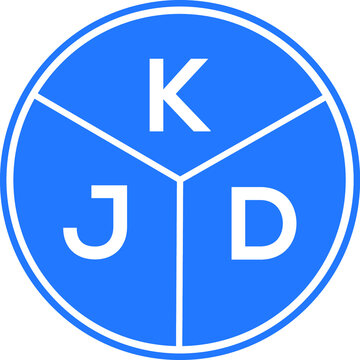 KJD letter logo design on White background. KJD creative Circle letter logo concept. KJD letter design. 