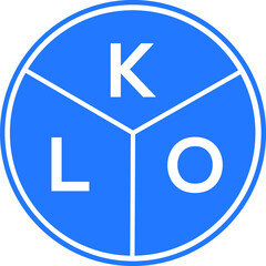 KLO letter logo design on White background. KLO creative Circle letter logo concept. KLO letter design. 