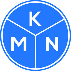 KMN letter logo design on White background. KMN creative Circle letter logo concept. KMN letter design. 