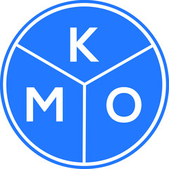 KMO letter logo design on White background. KMO creative Circle letter logo concept. KMO letter design. 