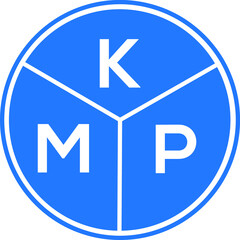 KMP letter logo design on White background. KMP creative Circle letter logo concept. KMP letter design.  - obrazy, fototapety, plakaty
