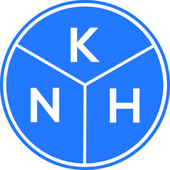 KNH letter logo design on White background. KNH creative Circle letter logo concept. KNH letter design. 