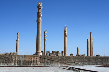Ancient columns in the palace - Persepolis