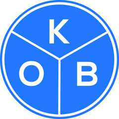 KOB letter logo design on White background. KOB creative Circle letter logo concept. KOB letter design. 