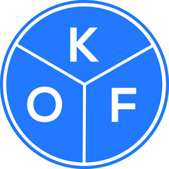 KOF letter logo design on White background. KOF creative Circle letter logo concept. KOF letter design. 