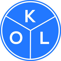 KOL letter logo design on White background. KOL creative Circle letter logo concept. KOL letter design. 