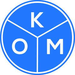 KOM letter logo design on White background. KOM creative Circle letter logo concept. KOM letter design. 
