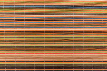 Multicolored Decorative Braided Wood Stand Linear Wicker Striped Shutter Background Blinds Design