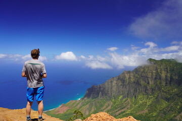 Fototapeta premium Overlooking the majestic Na Pali Valley in Kauai, Hawaii