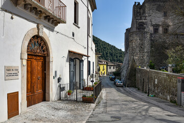 Obraz premium A narrow street in Faicchio, a small village in the province of Benevento, Italy.