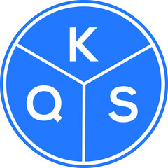 KQS letter logo design on White background. KQS creative Circle letter logo concept. KQS letter design. 