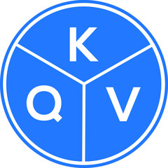 KQV letter logo design on White background. KQV creative Circle letter logo concept. KQV letter design. 