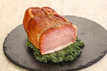 Delicous pork cured meat isolated