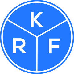KRF letter logo design on White background. KRF creative Circle letter logo concept. KRF letter design. 