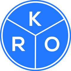 KRO letter logo design on White background. KRO creative Circle letter logo concept. KRO letter design. 