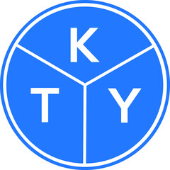 KTY letter logo design on White background. KTY creative Circle letter logo concept. KTY letter design. 
