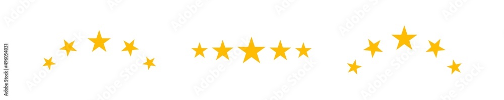 Wall mural five stars for concept design. premium quality. 5 star rating. vector symbol.