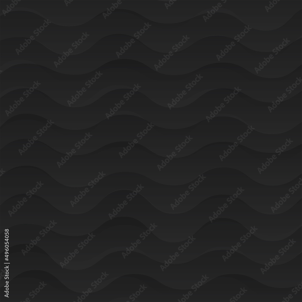 Aufkleber abstract overlap paper waves background in black color.